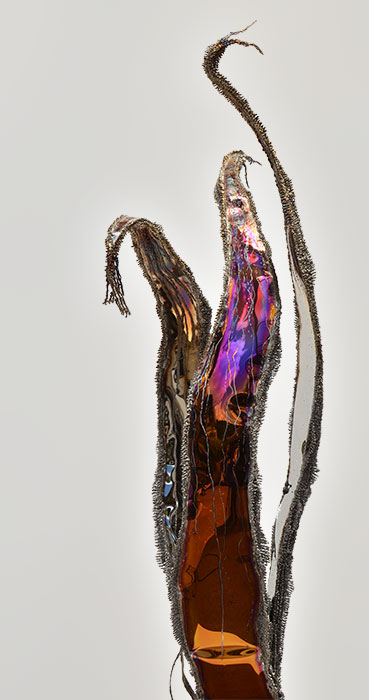 colored stainless steel sculpture, unique artwork