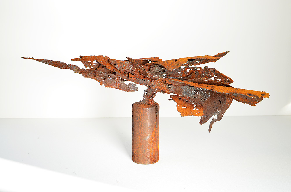 modern steel sculpture, welded metal art